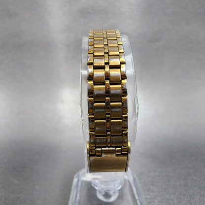 VTG Seiko SX Watch Women 19mm Black Dial Gold Tone Round V401-0281 New Battery