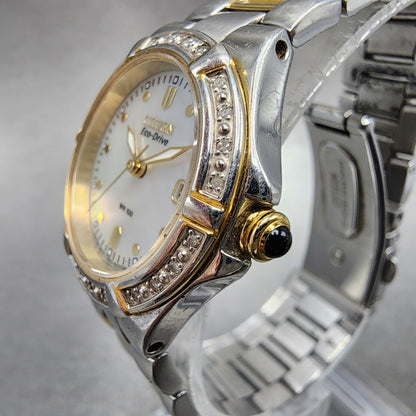Citizen EcoDrive Watch Women 26mm MOP Dial Two Tone Date E011S044235 Works2