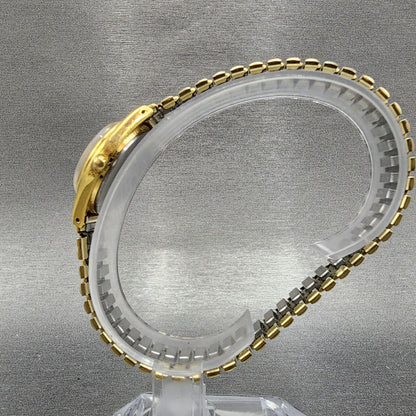 Seiko SQ Watch Women 24mm White Dial Gold Tone Daydate Round 7N83-6A09 New Batt