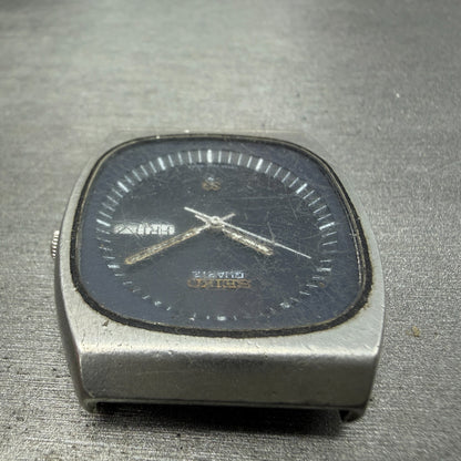 Seiko SQ Watch Men 36mm Blue Dial Silver Tone Rectangle Daydate 7546-6019 NewBat4
