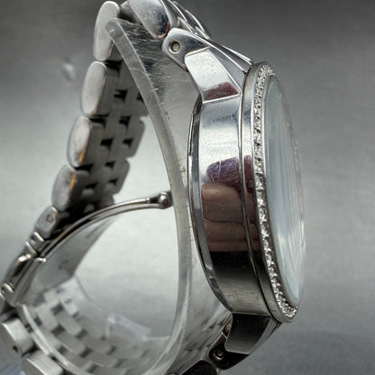 Michael Blake Watch Women 35mm Silver Dial Silver Tone Crystals MK3458 NewBatt3