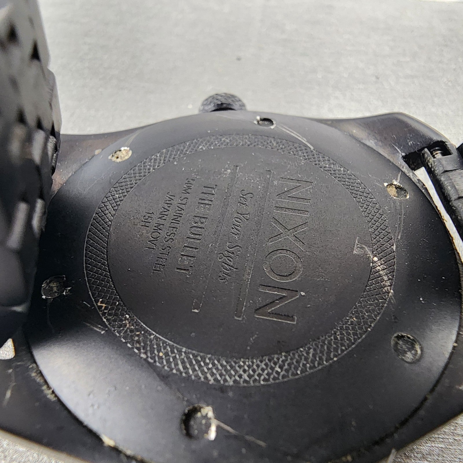 Nixon The Bullet Watch Women 38mm White Dial Black Tone Date Round New Battery9
