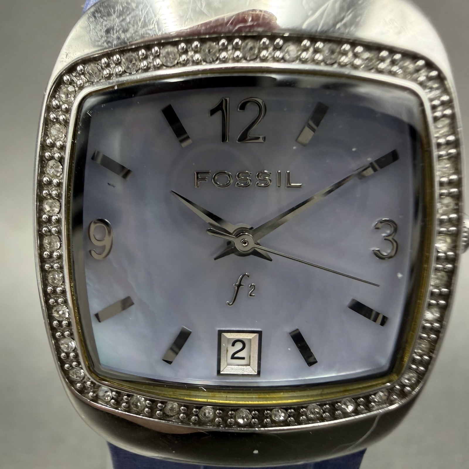 Fossil F2 Watch Women 25mm MOP Dial Silver Tone Rectangle ES9899 New Battery1