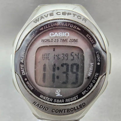 Casio WV-50H Watch Men 42mm Digital Alarm Chrono Gray Oval Waveceptor New Batt1