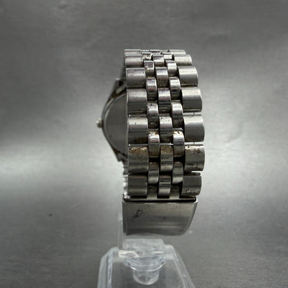 Citizen CQ Watch Men 35mm Gray Dial Silver Tone Daydate 6100-847521 New Battery7