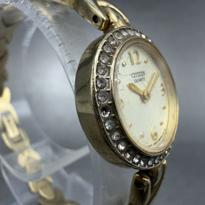Citizen Watch Women 20mm Champagne dial Gold Tone Round 5920-S011493 New Battery3