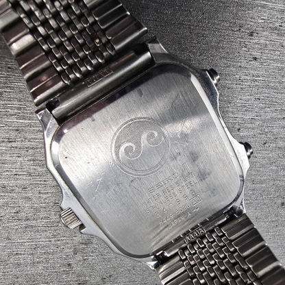 Seiko SilverWave Watch Men 32mm Silver Dial Silver Chrono Alarm H449-5020 NewBat10