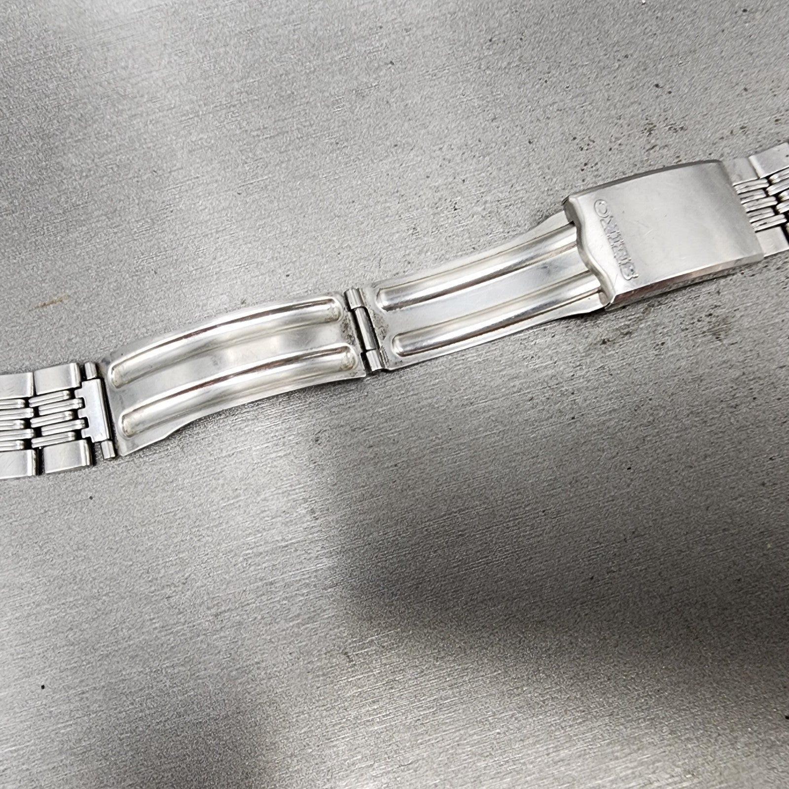 Seiko Bracelet 19mm Stainless Steel Tri Folding Clasp Vintage15