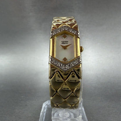 Citizen Elegance Watch Women 14mm MOP Dial Gold Tone 5421-S65670 New Battery BC5