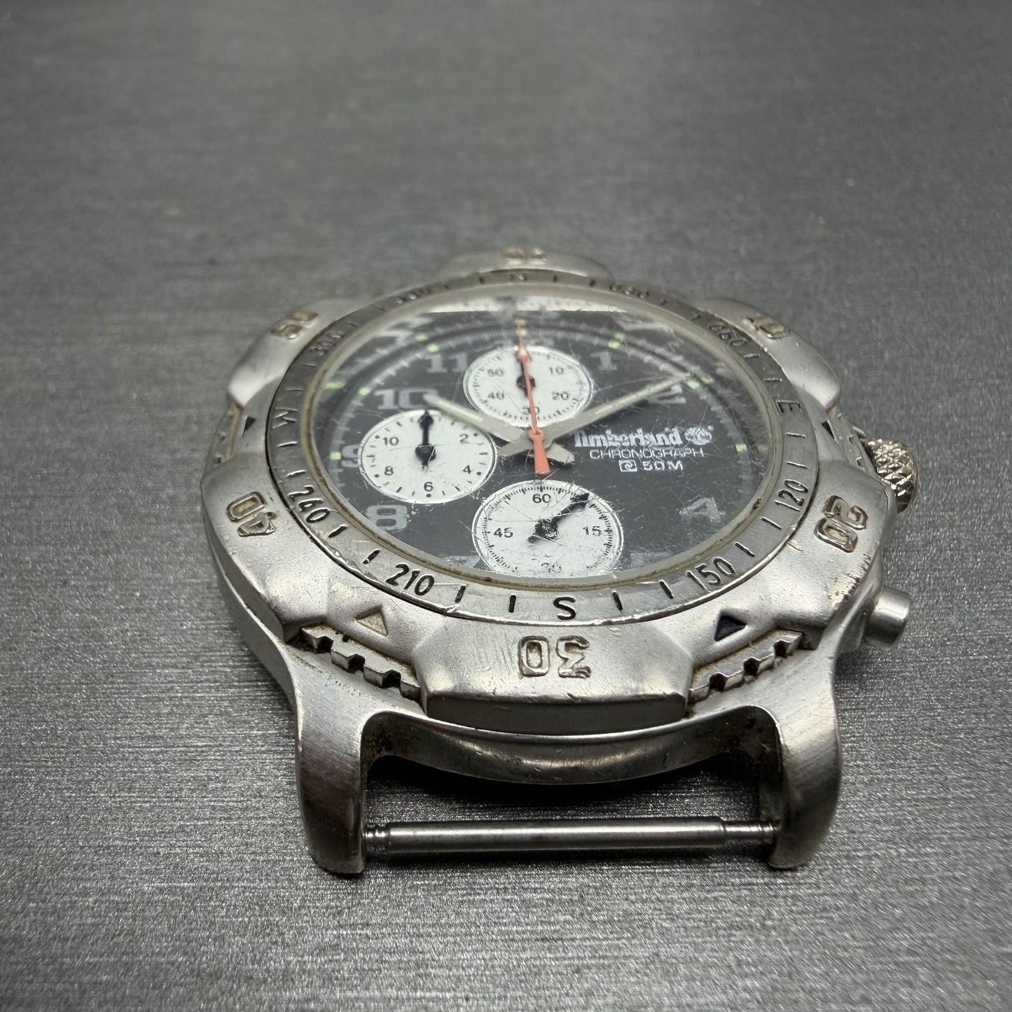 Timberland Chronograph Watch Men 41mm Gray Dial Silver Tone Round New Battery2