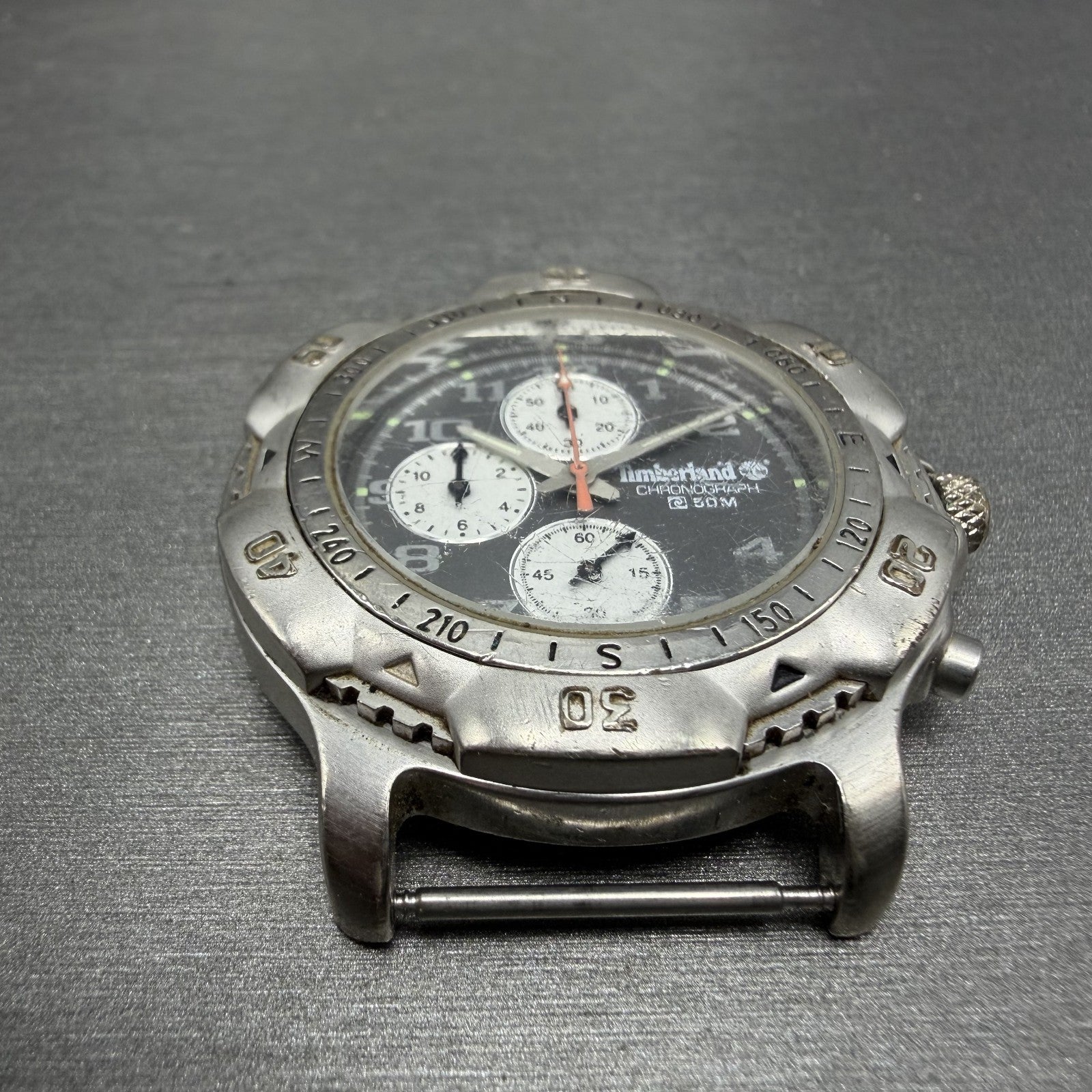 Timberland Chronograph Watch Men 41mm Gray Dial Silver Tone Round New Battery2