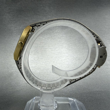 Seiko Tank Watch Women 20mm Champagne Dial Gold Tone VTG 2C21-5080 New Battery6