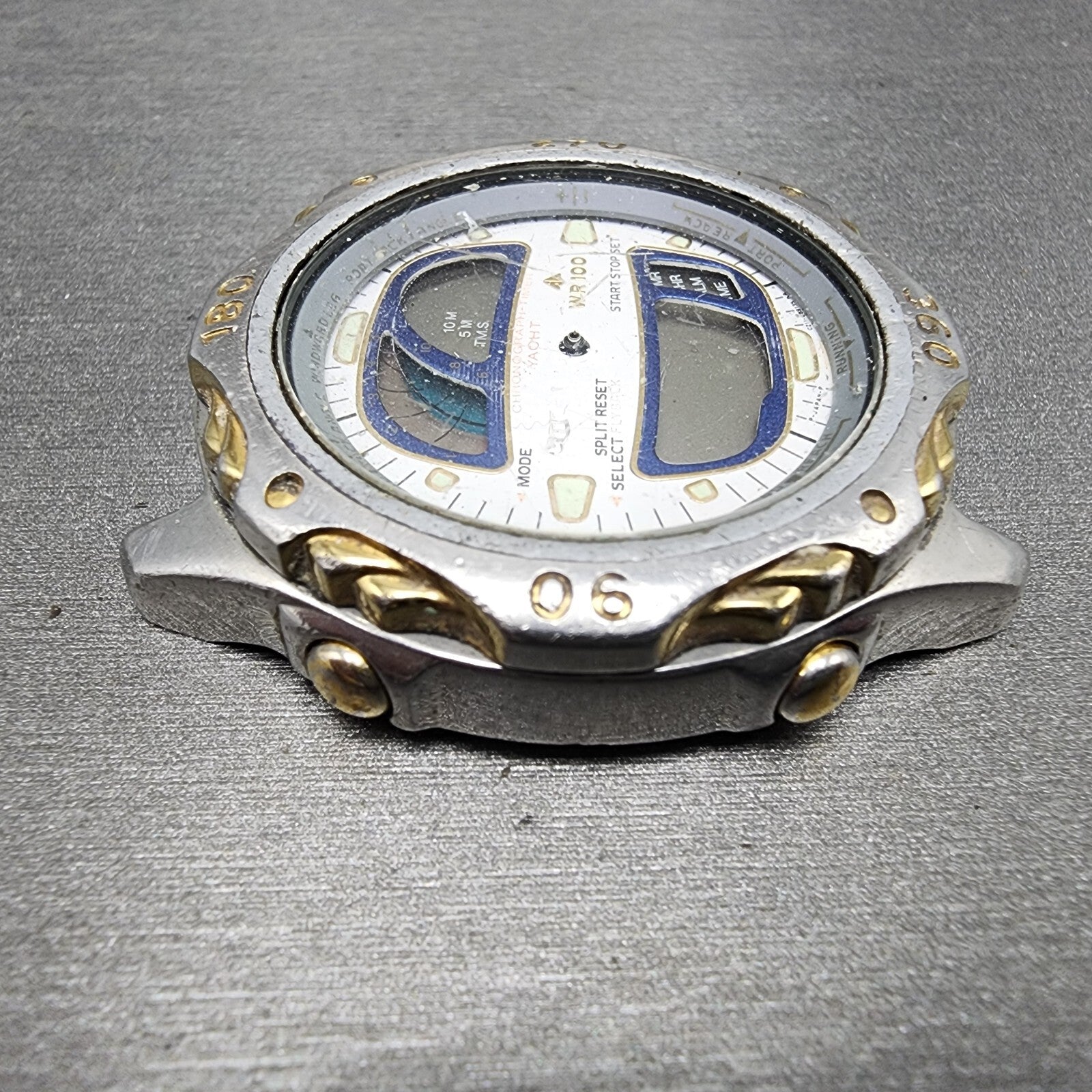 Citizen Yachtmaster Watch Men 42mm Analog Digital Round C211 Silver Tone PARTS4