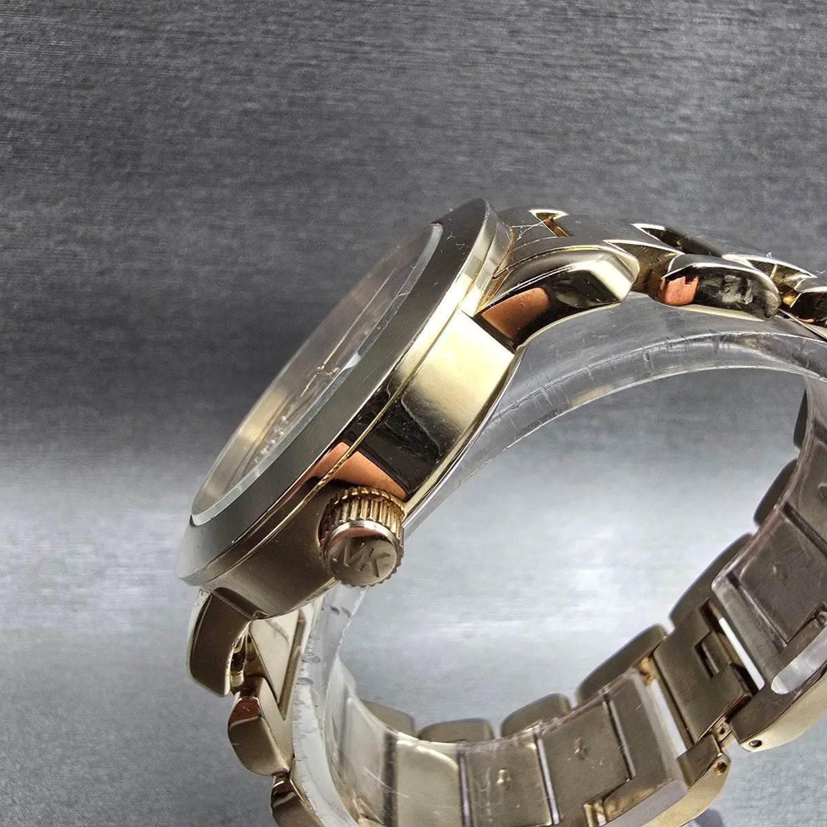 Michael Kors Runway MK Logo Glitz Watch Women Gold Tone 38mm MK-3376 New Battery2