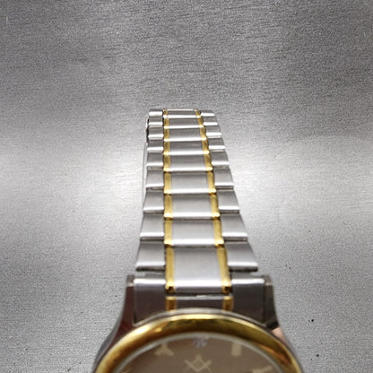 Wittnauer Masonic Watch Men 33mm Champagne Dial Two Tone Date Round New Battery4