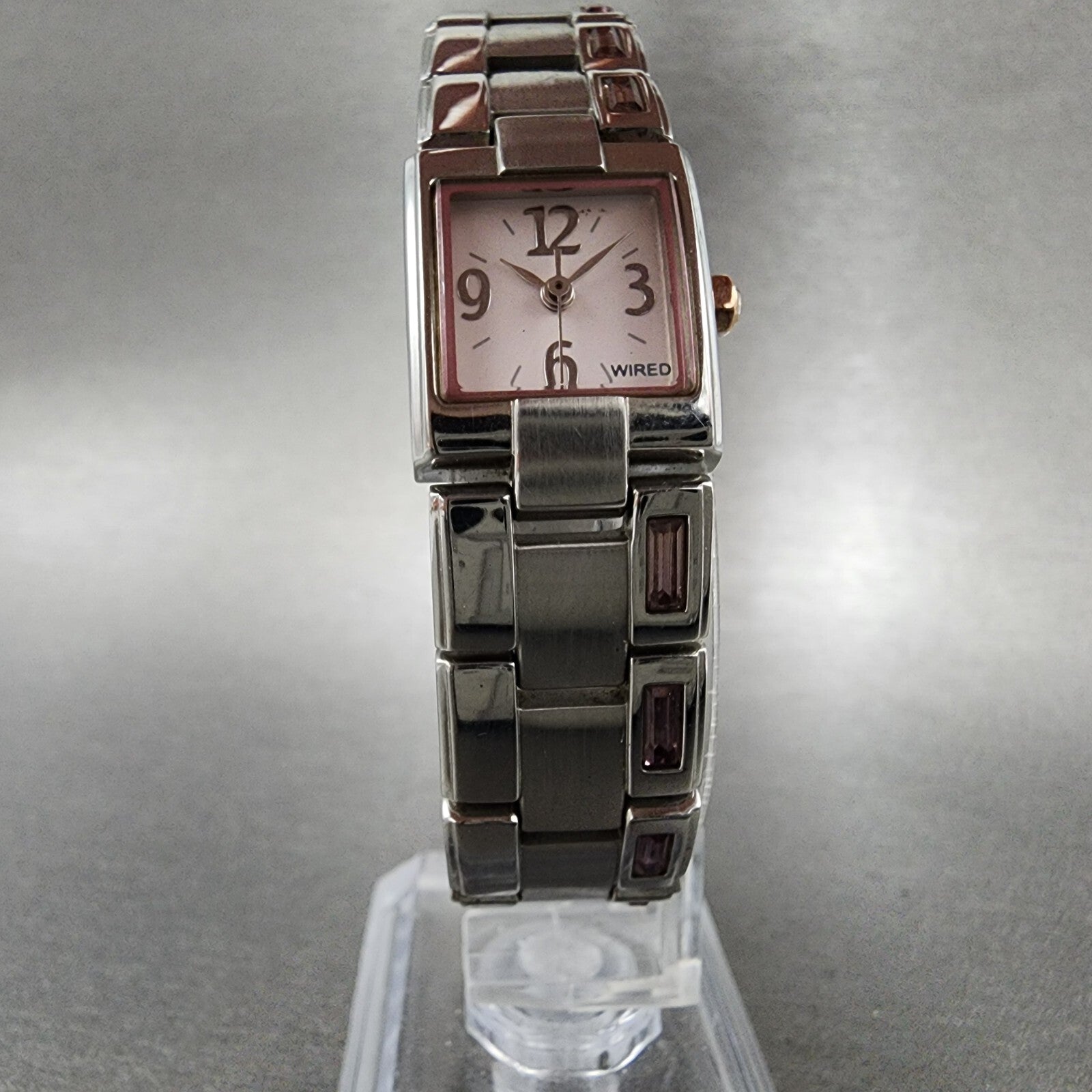 Seiko Wired Tank Watch Women 16mm White Dial Silver Tone 1n010fe0 New Battery5