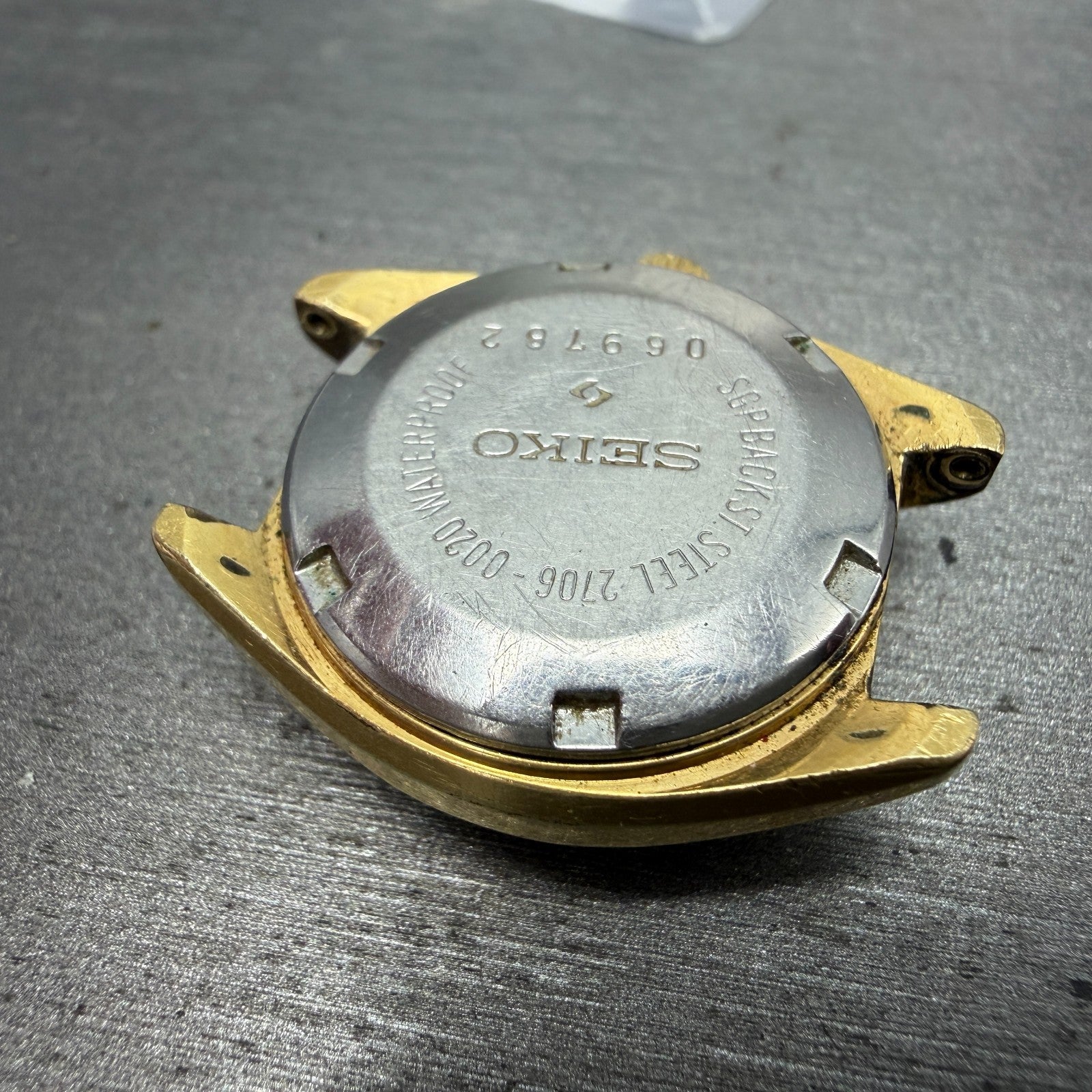 Seiko Automatic Watch Women 24mm Silver Dial Gold Tone Daydate 2706-0020 PARTS12