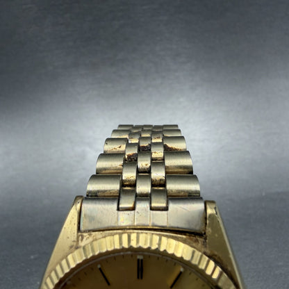 Seiko President Watch Men 36mm Gold Dial Gold Tone Daydate 7n43-8119 New Batt AP4