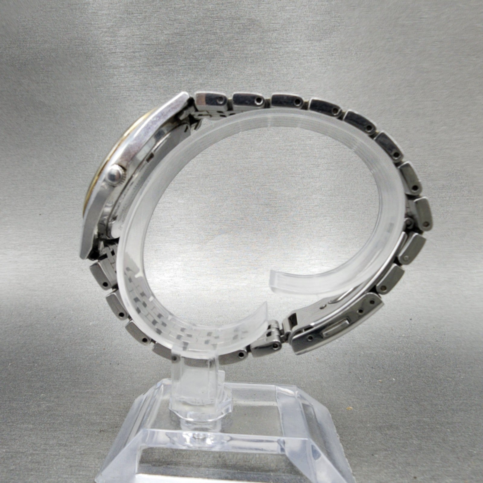 Seiko Watch Men 37mm Gray Dial Two Tone Daydate Round 7N439048 New Battery7