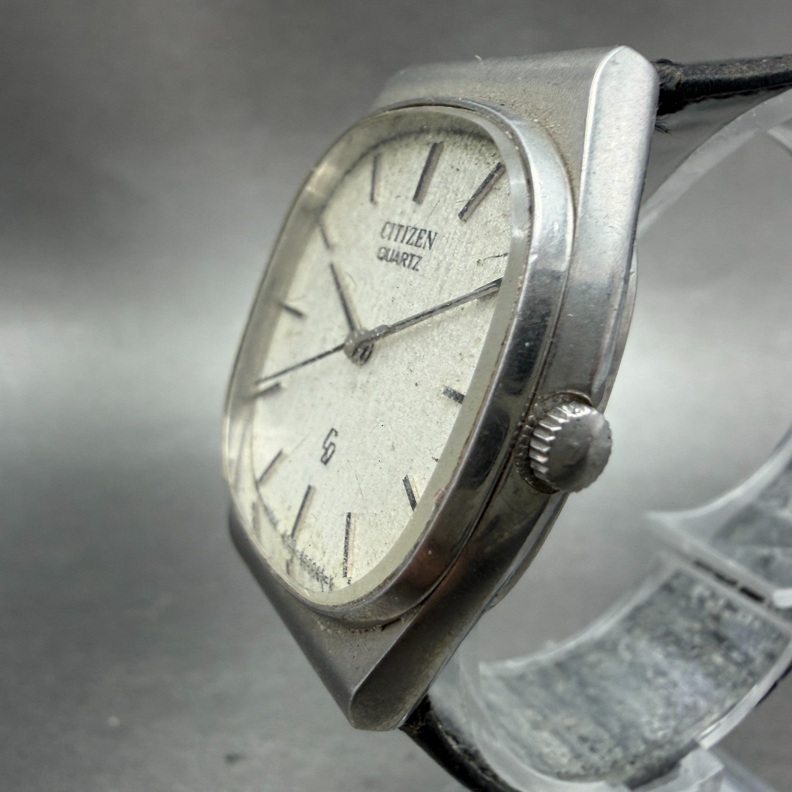 Citizen CQ Watch Men 32mm Silver Dial Silver Tone 4-850041 New Battery Vintage2