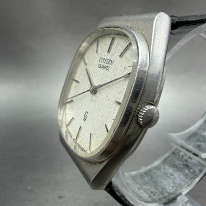Citizen CQ Watch Men 32mm Silver Dial Silver Tone 4-850041 New Battery Vintage2