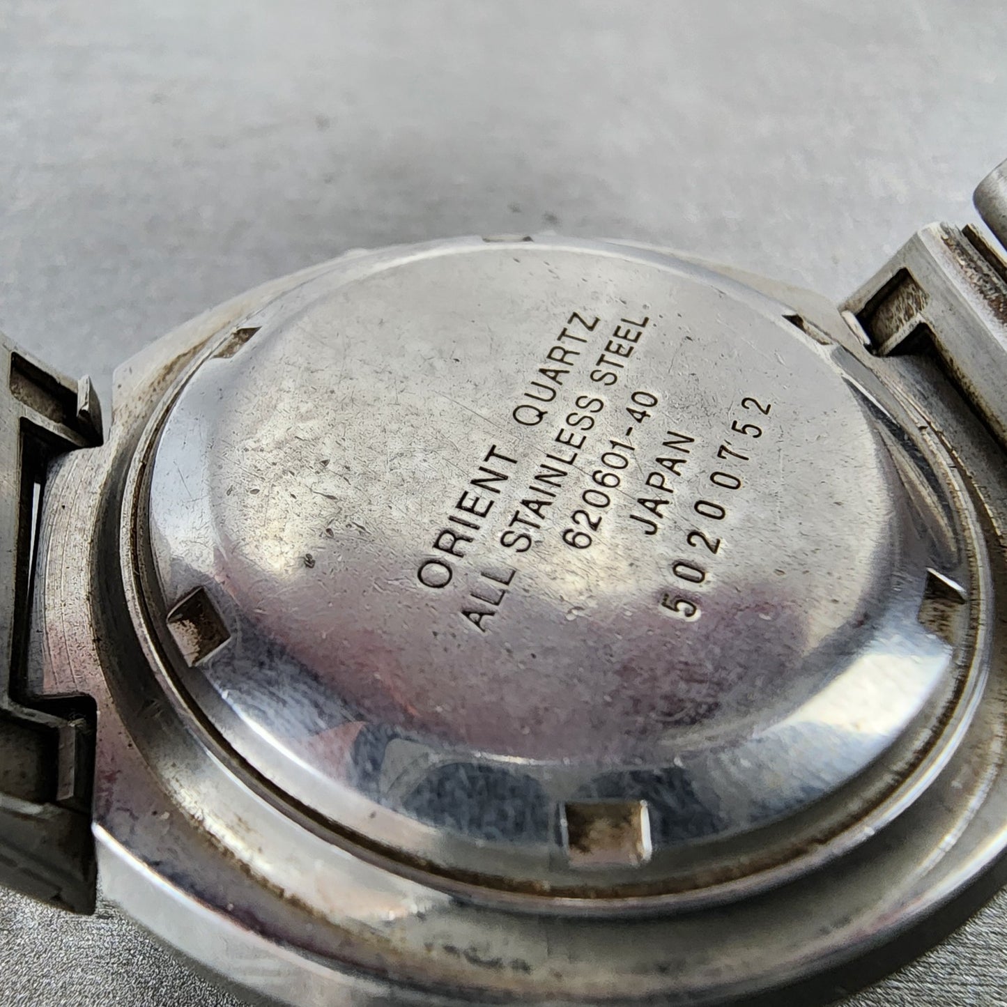 Orient Digital Watch Men 39mm Silver Tone LCD 62060140 VTG JDM PARTS10