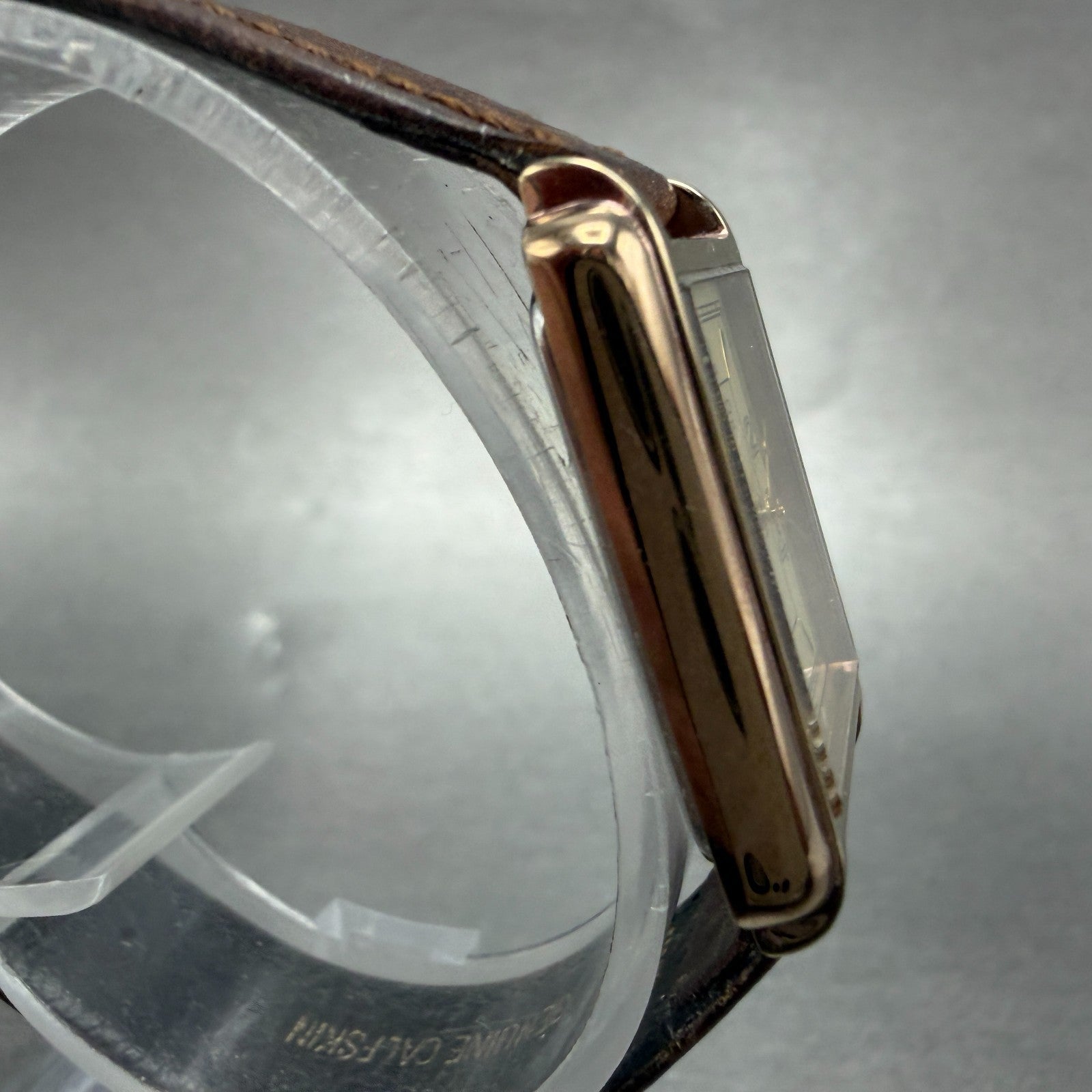 Seiko Tank Watch Women 20mm Champagne Dial Gold Tone 2Y01-5B09 New Battery VTG3