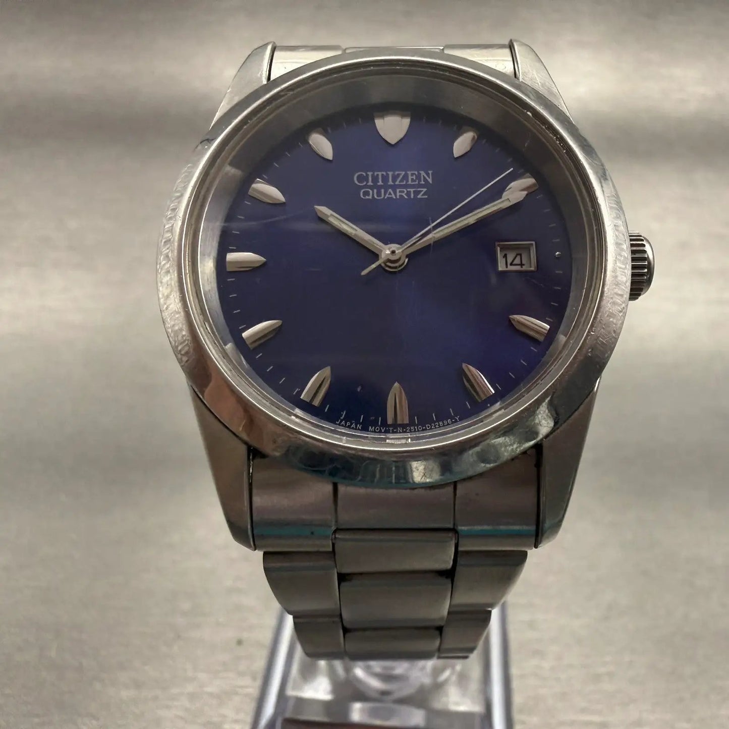 Citizen Watch Men 35mm Blue Dial Silver Tone Date Round 2510-S027845 New Battery5
