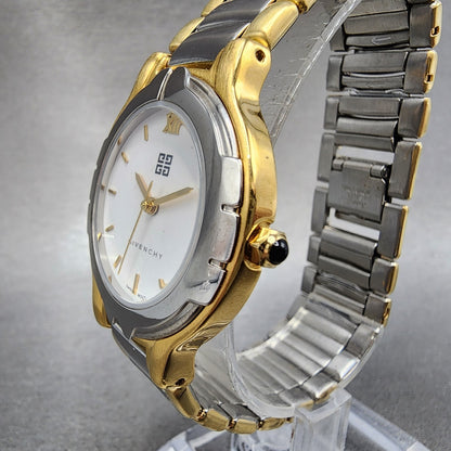 Givenchy Watch Women 34mm White Dial Two Tone Date Round New Battery2