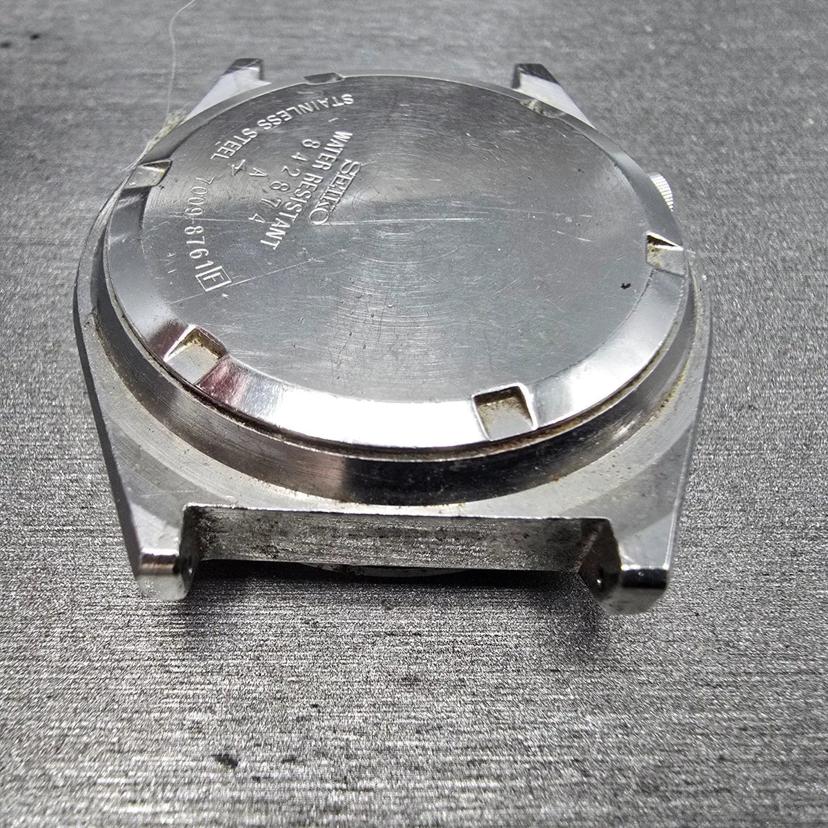 Seiko 5 Automatic Watch Men 38mm Gold Dial Steel Daydate 7009-8761 PARTS10