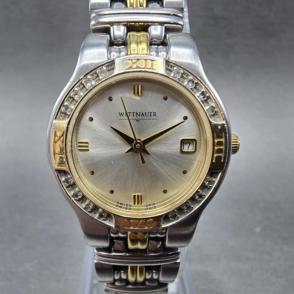 Wittnauer Watch Women 25mm Silver Dial Two Tone Date Round 12R12 New Battery0