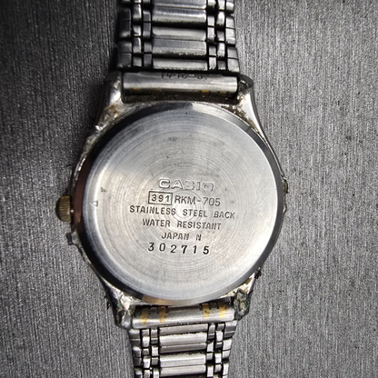 Casio Rookie Watch Women 30mm Silver Dial Two Tone Round RKM-705 New Battery10
