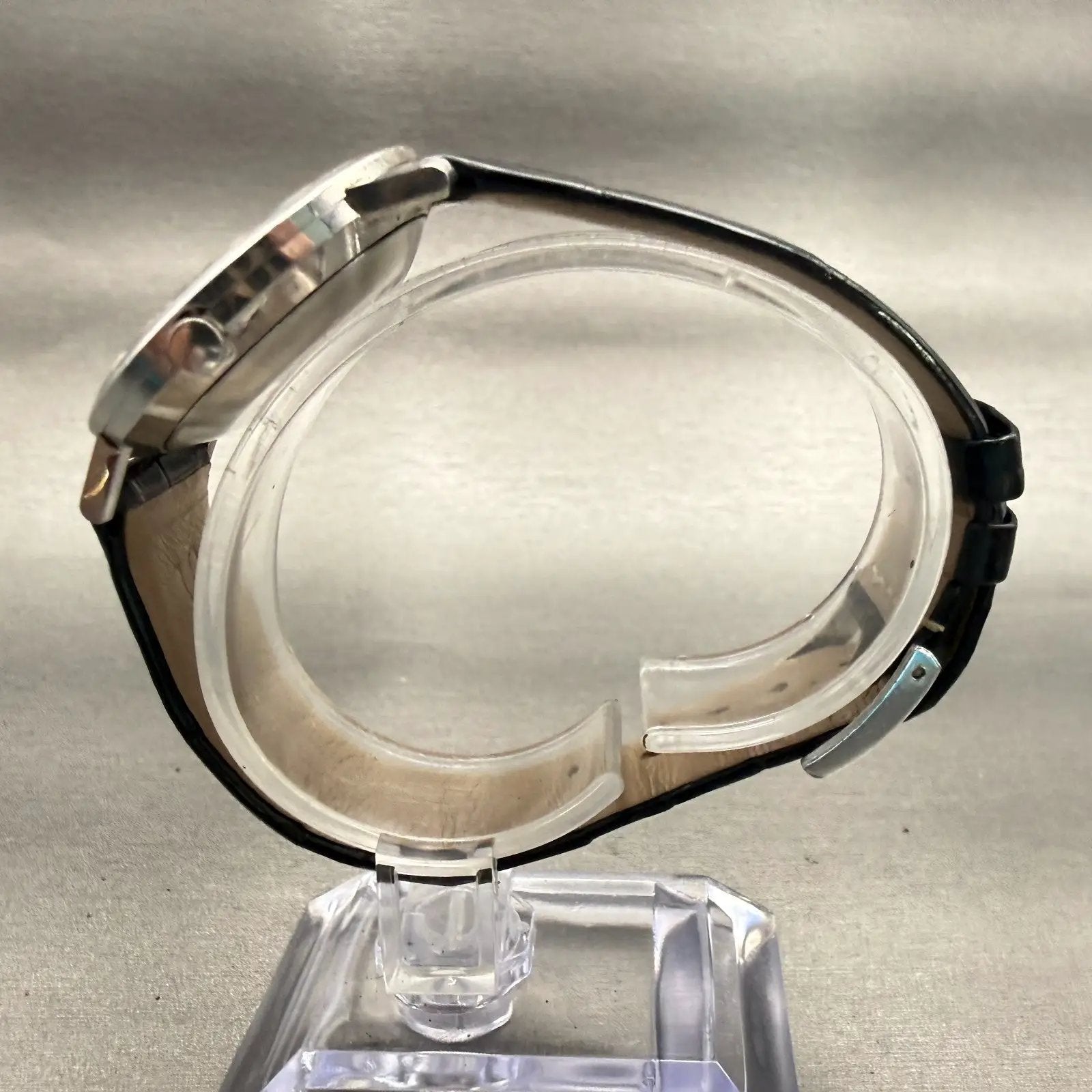 Seiko Watch Men 34mm White Dial Silver Tone Round 4130-9000 Vintage New Battery6