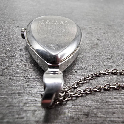 Seiko Pendant Watch Women 17mm Silver Dial Silver Tone 5420-5190 New Battery11