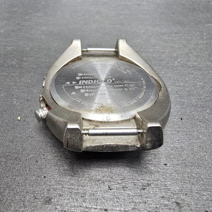 Timex Alarm Watch Men 41mm Gray Dial Silver Tone Date Round Indiglo PARTS12