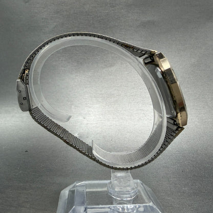 Elgin Tank Watch Men 30mm Champagne Dial Gold Tone Rectangle FK286 New battery8