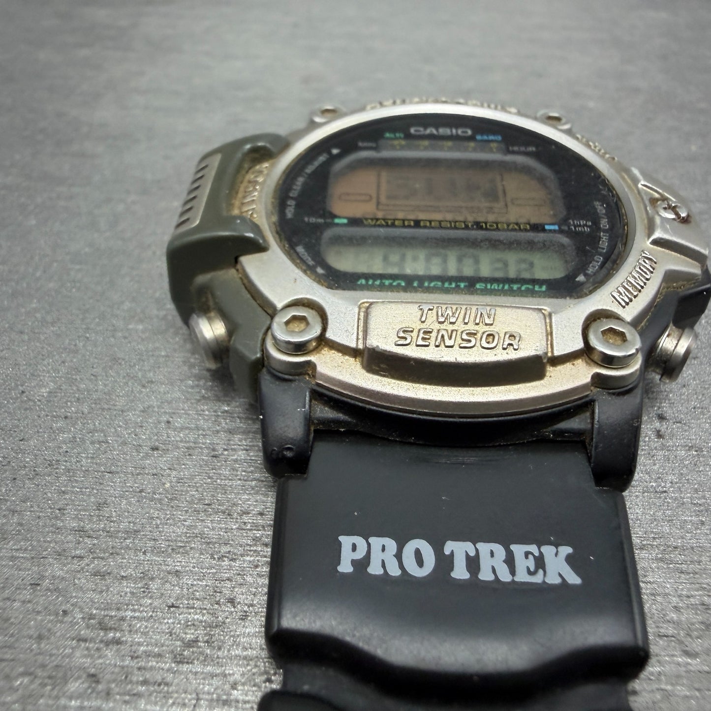 Casio Pro Trek PRT-30 Watch Men 47mm Digital Silver Alti Thermo READ!!! New Batt4