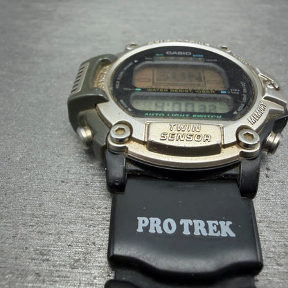 Casio Pro Trek PRT-30 Watch Men 47mm Digital Silver Alti Thermo READ!!! New Batt4