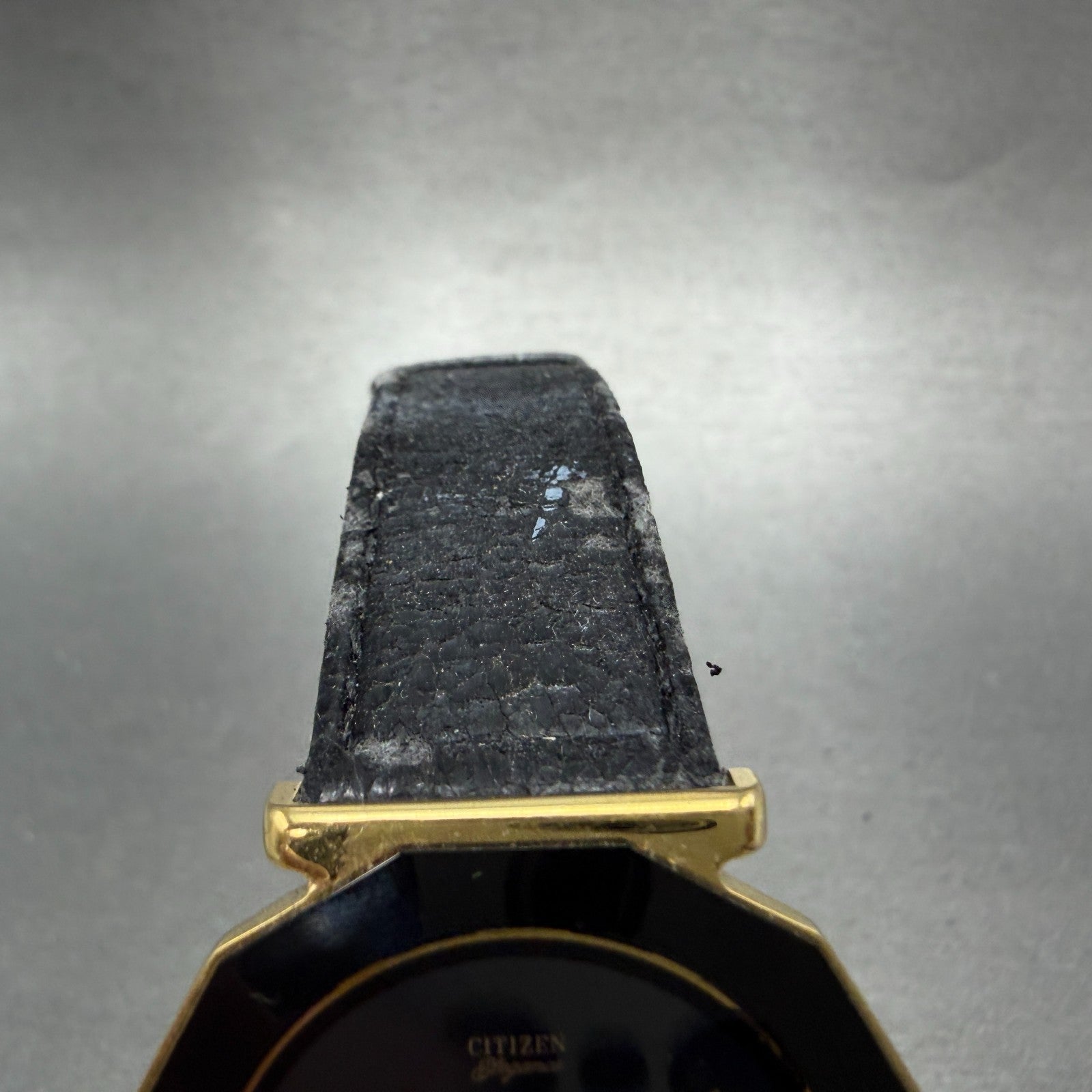 Citizen Elegance CQ Watch Men 34mm Black Dial Gold Tone Round 4620 PARTS Vintage5