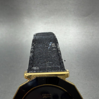 Citizen Elegance CQ Watch Men 34mm Black Dial Gold Tone Round 4620 PARTS Vintage5