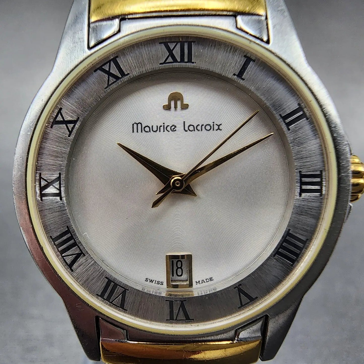 Maurice Lacroix Miros Watch Women 24mm Silver Dial Two Tone Date Round New Batt1