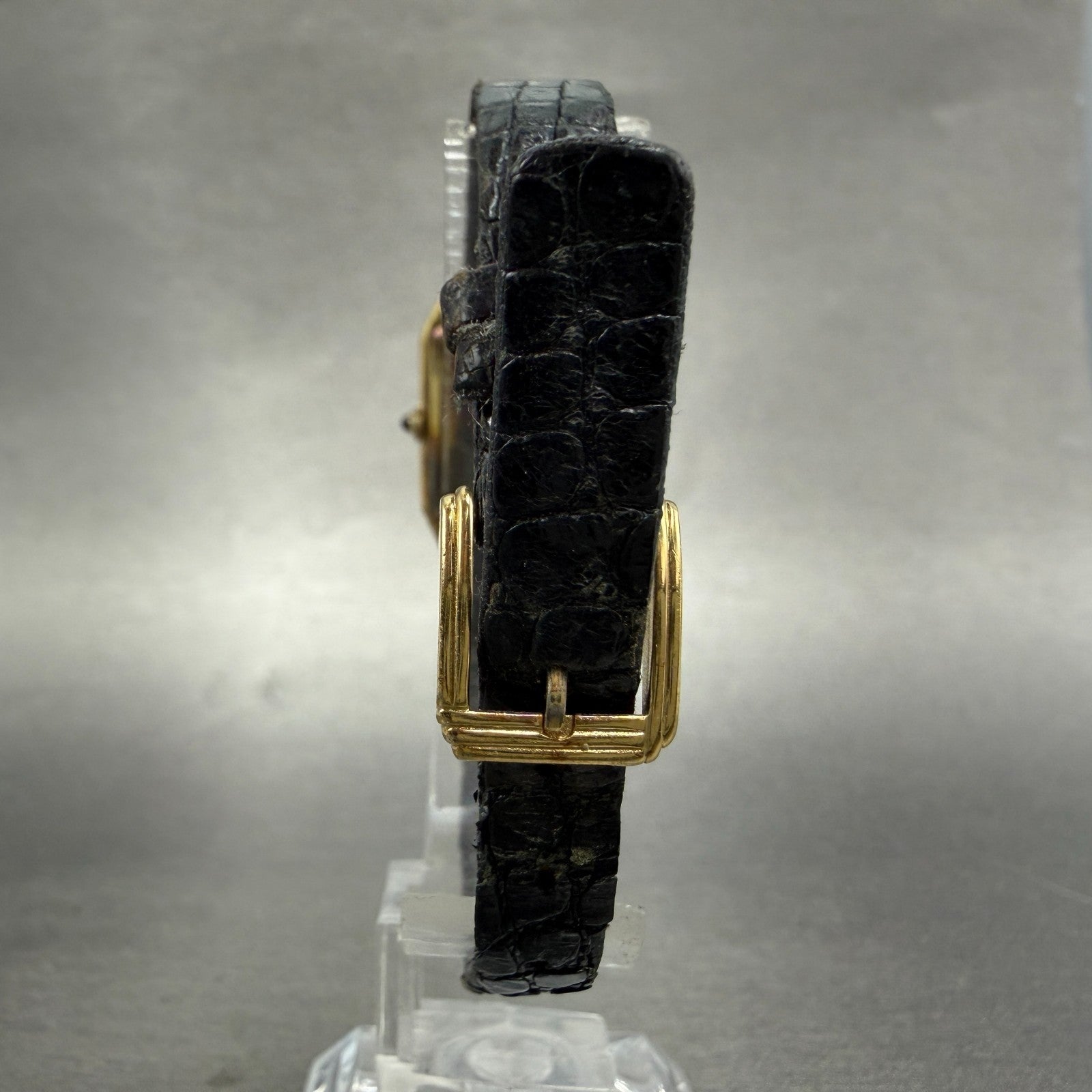 Seiko Tank Watch Women 19mm Black Dial Gold Tone Rectangle 1400-5410 New Battery7