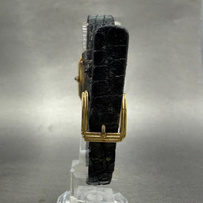Seiko Tank Watch Women 19mm Black Dial Gold Tone Rectangle 1400-5410 New Battery7
