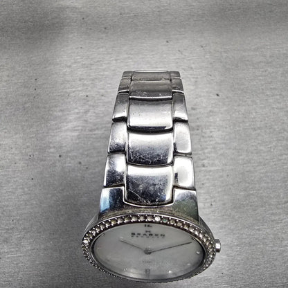 Skagen Watch Women 32mm MOP Dial Silver Tone Crystals Round 644LSSX1 New Battery4