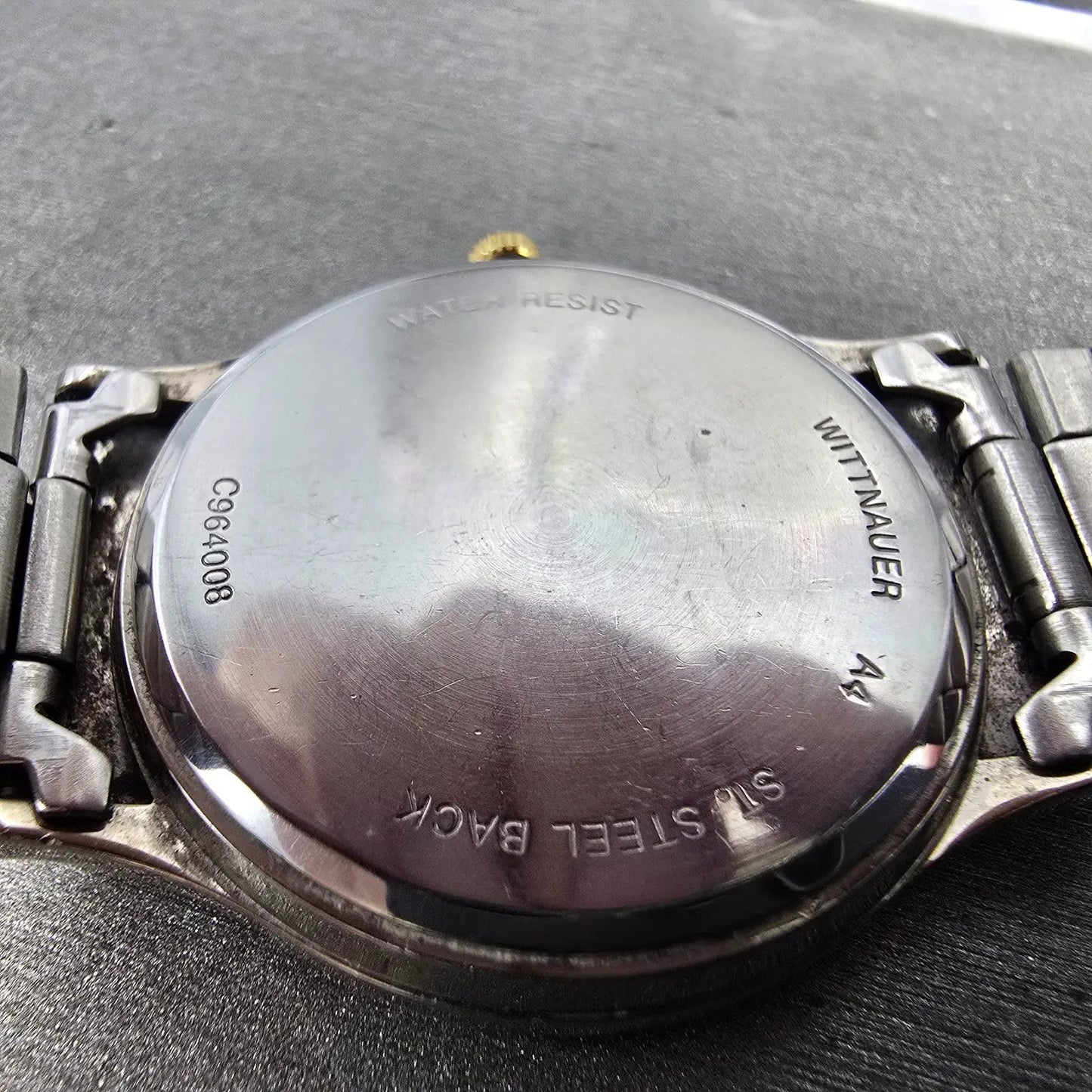 Wittnauer Masonic Watch Men 33m Gold Dial Two Tone Date Round New Battery VTG9
