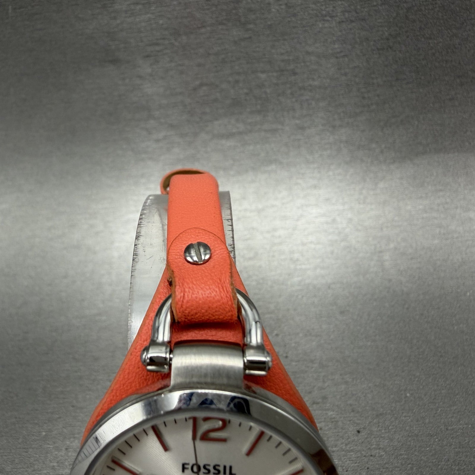 Fossil Georgia Watch Women 32mm White Dial Silver Tone Round ES3219 New Battery5