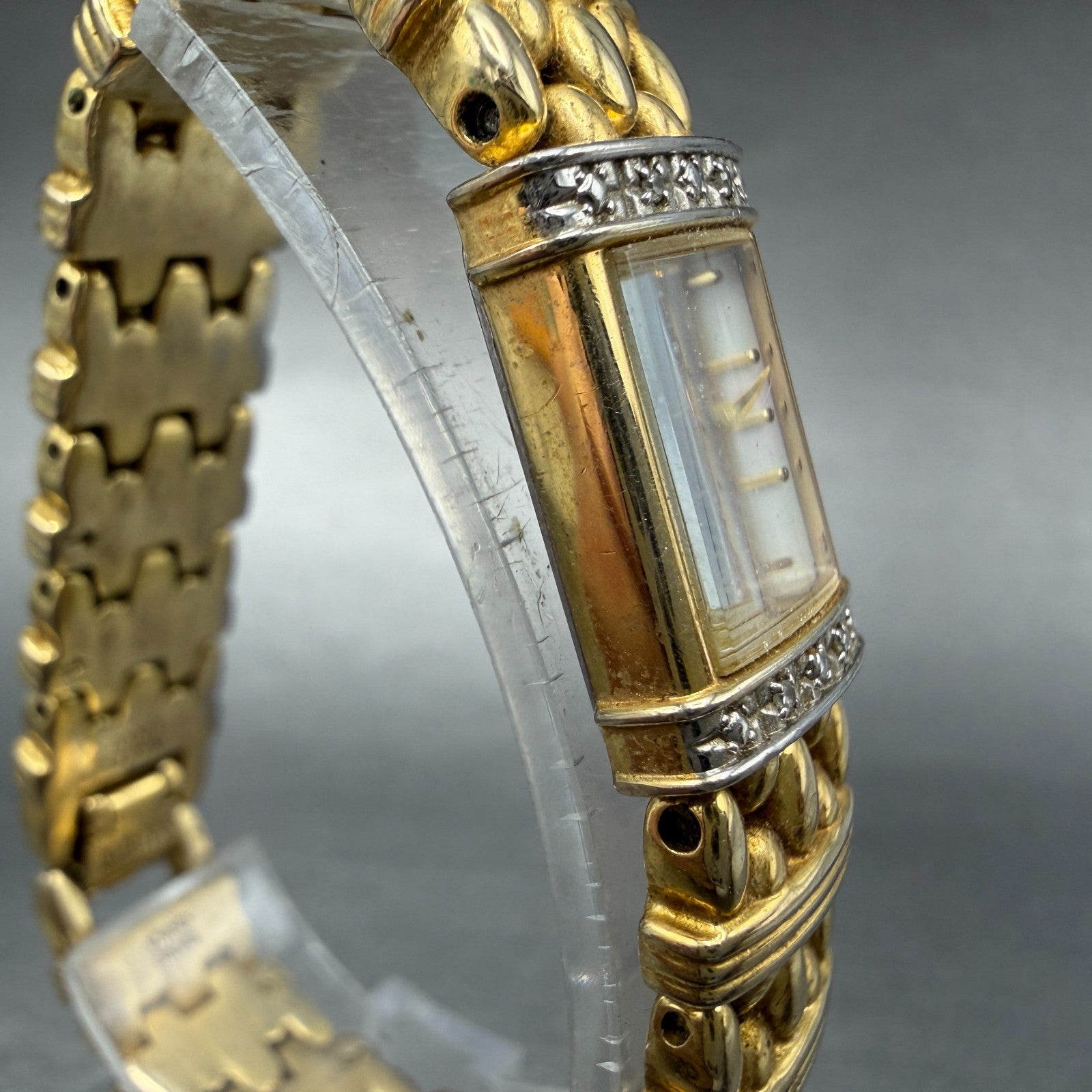 Citizen Elegance Tank Watch Women 13mm MOP Dial Gold Tone 5421-S64461 New Batt3