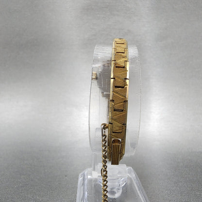 Citizen Ivory Date Watch Women 18mm Silver Dial Gold Tone Date Manual Runs7