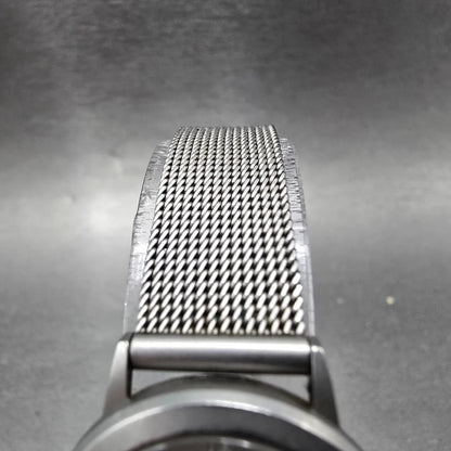 Calvin Klein Watch Women 28mm Silver Dial Steel Round K1313 Mesh Band New Batt4