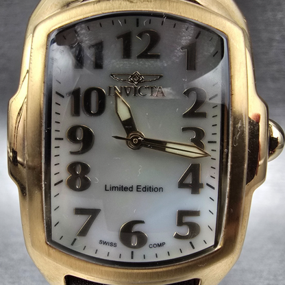 Invicta Lupah Watch Women 30mm MOP Dial Gold Tone Rectangle 6748 New Battery1